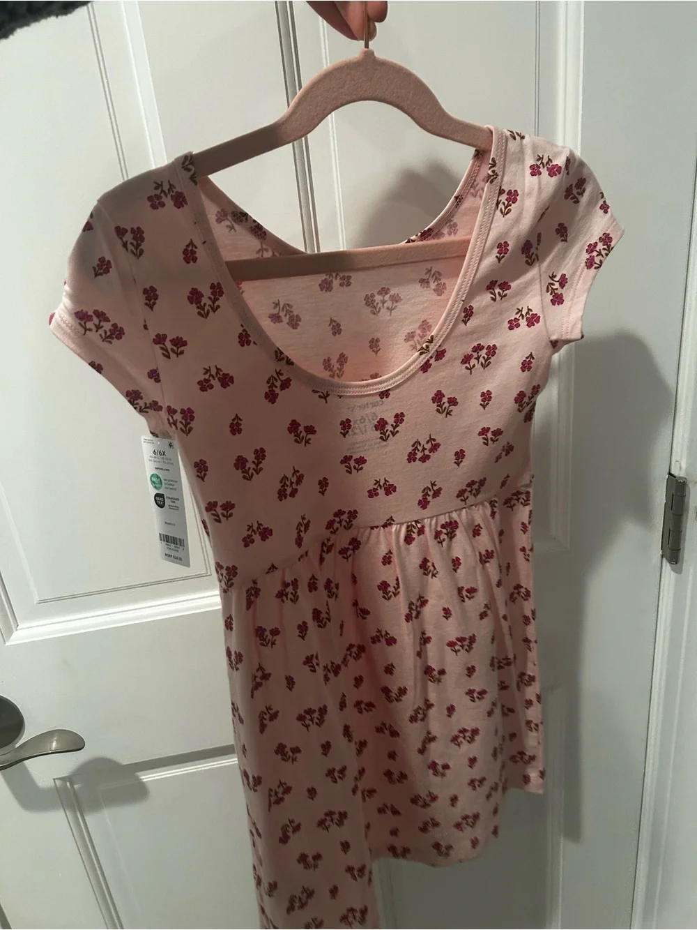 Carter's Dusty Pink Floral Short Sleeve Casual Dress